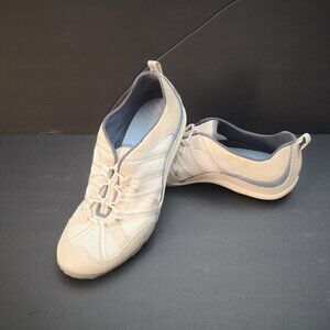 Privo by Clarks Ladies Size 7M Beige & Tan with Grey Slip On Sneakers